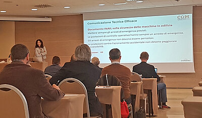President of COM&TEC Tiziana Sicilia - introducing the conference COMTecnica 2018
